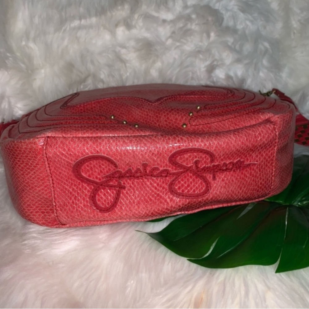 Jessica Simpson Red Embossed Crossbody Bag